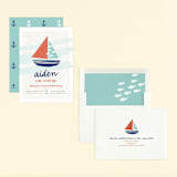 "Regatta Race" - Children's Birthday Party Invitations in Teal by Carolyn MacLaren - Assembled