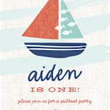 "Regatta Race" - Children's Birthday Party Invitations in Teal by Carolyn MacLaren - Detail