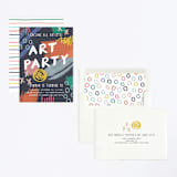 "Art Party" - Children's Birthday Party Invitations in Midnight by Amber Barkley - Assembled