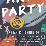 "Art Party" - Children's Birthday Party Invitations in Midnight by Amber Barkley - Detail