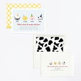 "Barnyard Crew" - Children's Birthday Party Invitations in Sky Blue by Leslie Ann Jones - Assembled