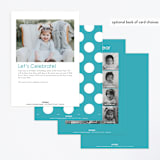 "Colorful One" - Children's Birthday Party Invitations in Teal by Denise Malacrea - Back of Card Options