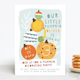 "Pumpkin Party" - Children's Birthday Party Invitations in Sky by Michelle Shanaman - Front
