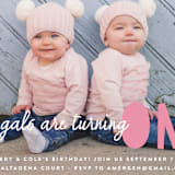 "Bright Future" - Children's Birthday Party Invitations in Blush by Annie Clark - Detail