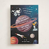 "Mickey and Pluto In Space" - Children's Birthday Party Invitations in Midnight by Becky Nimoy - Front