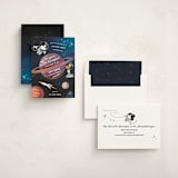 "Mickey and Pluto In Space" - Children's Birthday Party Invitations in Midnight by Becky Nimoy - Assembled