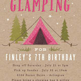 "Let's go glamping" - Children's Birthday Party Invitations in Fushcia by Karidy Walker - Detail