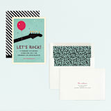"Rock on" - Children's Birthday Party Invitations in Robin's Egg by Rebecca Bowen - Assembled