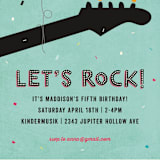 "Rock on" - Children's Birthday Party Invitations in Robin's Egg by Rebecca Bowen - Detail