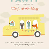"Puppy Pawty" - Children's Birthday Party Invitations in Sky by Bethany Anderson - Detail