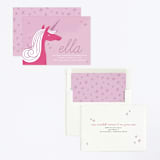 "Sweet Unicorn" - Children's Birthday Party Invitations in Lilac by Carmi Cioni - Assembled
