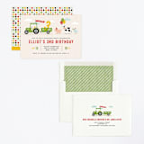 "Party Parade" - Children's Birthday Party Invitations in Cream by Michelle Taylor - Assembled