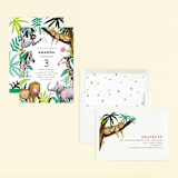 "Jungle Party" - Children's Birthday Party Invitations in Dragon Fruit by Cass Loh - Assembled