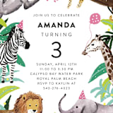 "Jungle Party" - Children's Birthday Party Invitations in Dragon Fruit by Cass Loh - Detail