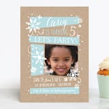 "Wintery" - Children's Birthday Party Invitations in Frost by JeAnna Casper - Front