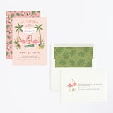 "Let's flamingle!" - Children's Birthday Party Invitations in Cotton Candy by Jennifer Wick - Assembled
