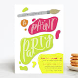"Let's Get Creative!" - Children's Birthday Party Invitations in Highlighter by Olivia Goree - Front