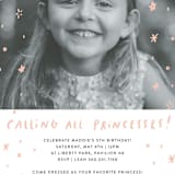 "Calling All Princesses" - Children's Birthday Party Invitations in Blush by Half Pint Studio - Detail