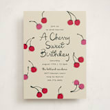 "Cherries" - Children's Birthday Party Invitations in Tomato by Kelly Watkins - Front