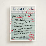 "guest check" - Children's Birthday Party Invitations in Mint by Jennifer Lew - Front