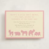 "Animal Cracker Parade" - Children's Birthday Party Invitations in Pink Sugar by Jennifer Postorino - Front