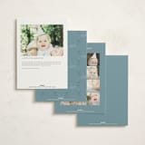 "Pumpkins + Bows" - Children's Birthday Party Invitations in Cornflower by Laura Hankins - Back of Card Options