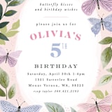 "butterfly kisses" - Children's Birthday Party Invitations in Petal by Karidy Walker - Detail