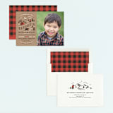 "Lumber Bears" - Children's Birthday Party Invitations in Kraft by Jennifer Wick - Assembled