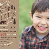 "Lumber Bears" - Children's Birthday Party Invitations in Kraft by Jennifer Wick - Detail
