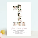 "Polaroid Big Number 1" - Children's Birthday Party Invitations in Peony by fatfatin - Front