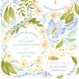 "Daisy Chains" - Children's Birthday Party Invitations in Olive Tree by Sarah Knight - Detail