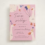 "Two Silly" - Children's Birthday Party Invitations in Orchid by Britt - Front