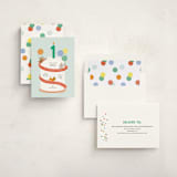 "Party Animal Cake" - Children's Birthday Party Invitations in Aqua by Itsy Belle Studio - Assembled