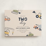 "Ready Two Dig" - Children's Birthday Party Invitations in Mint by Britt - Front