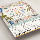 "First Class - Birthday" - Children's Birthday Party Invitations in Aqua by Meagan Griffin - Detail