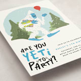 "Yeti to Party?" - Children's Birthday Party Invitations in Frost by Ashley Bird - Detail