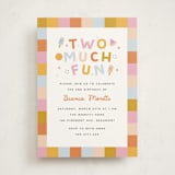 "Two Much Fun" - Children's Birthday Party Invitations in Gumdrop by Carmia Jordaan - Front