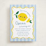 "Lemons" - Children's Birthday Party Invitations in Blueberry by Jennifer Lew - Front