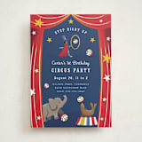 "Circus" - Children's Birthday Party Invitations in Scarlet by Becky Nimoy - Front