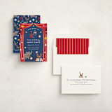 "Circus" - Children's Birthday Party Invitations in Scarlet by Becky Nimoy - Assembled