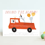 "Sound The Alarm!" - Children's Birthday Party Invitations in Dalmatian by Angela Thompson - Front
