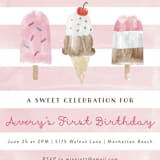 "Sweet Treats" - Children's Birthday Party Invitations in Bubblegum by Shirley Lin Schneider - Detail