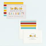 "Dig It" - Children's Birthday Party Invitations in Firetruck by Michelle Poe - Assembled