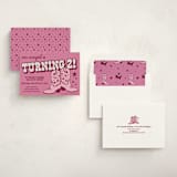 "Little Cowgirl" - Children's Birthday Party Invitations in Cotton Candy by Wendy Taylor - Assembled