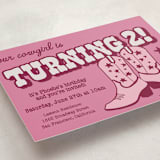 "Little Cowgirl" - Children's Birthday Party Invitations in Cotton Candy by Wendy Taylor - Detail