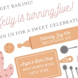 "Fun Baking" - Children's Birthday Party Invitations in Blush by heythird - Detail