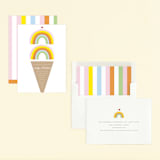 "Double Rainbow Scoop" - Children's Birthday Party Invitations in Sherbert by Baumbirdy - Assembled