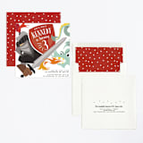"Knight in Shining Armor" - Children's Birthday Party Invitations in Crimson by Haley Warner - Assembled
