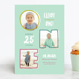 "Checkers" - Children's Birthday Party Invitations in Aqua by Genna Blackburn - Front