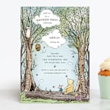 "Disney's Winnie the Pooh in the Wood" - Children's Birthday Party Invitations in Sky by Becky Nimoy - Front